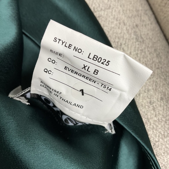 Dessy Lovely Draped Twist Halter Tie Back Trumpet Evergreen Maxi Dress NWT XL - Picture 9 of 10